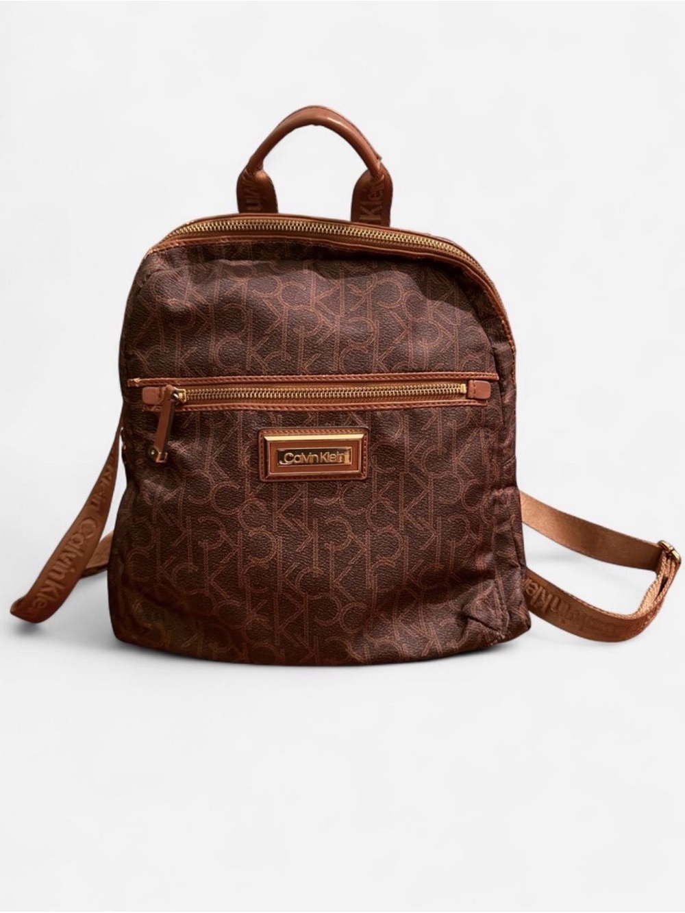 Calvin Klein Brown Monogram Mini Backpack